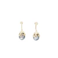 K18YG クロチョウパールイヤリング