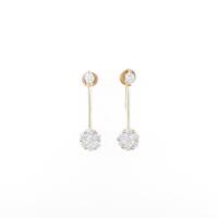 K18YG フラワー ダイヤモンドイヤリング