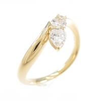 K18YG スリーストーン ダイヤモンドリング