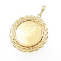 K18YG（枠） コイン ペンダント
