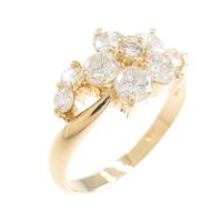 K18YG フラワー ダイヤモンドリング