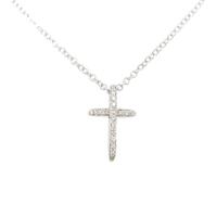 750WG クロス ダイヤモンドネックレス