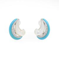 K14WG カラーストーンイヤリング