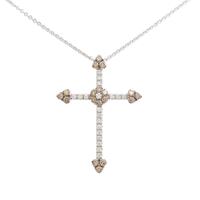 750WG クロス ダイヤモンドネックレス