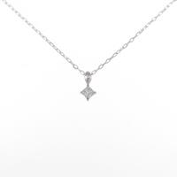 K18WG ソリティア ダイヤモンドネックレス