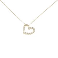 K18YG ハート ダイヤモンドネックレス