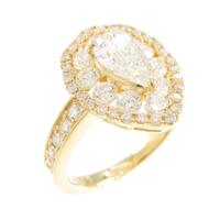 K18YG ダイヤモンドリング 0．717ct J VS1 ペアシェイプ