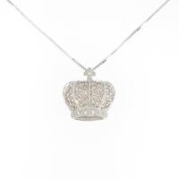 K18WG クラウン ダイヤモンドネックレス