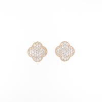 【新品】K18PG フラワー ダイヤモンドピアス