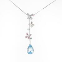 K18WG カラーストーンネックレス 拡散処理未検査