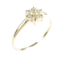 K18YG フラワー ダイヤモンドリング