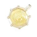 K18YG（枠） コイン ダイヤモンドペンダント