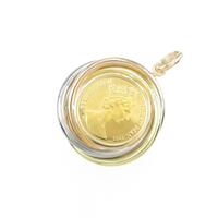 K18スリーカラー（枠） コイン ペンダント