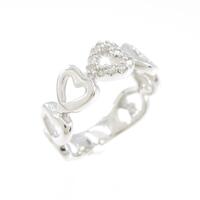 K18WG ハート ダイヤモンドピンキーリング