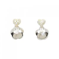 750WG/750/K18 ハート ダイヤモンド ピアス 0.40CT