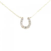 K10YG ホースシュー ダイヤモンド ネックレス 0.20CT