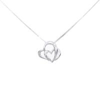 K14WG ハート ダイヤモンド ネックレス 0.01CT