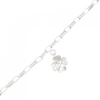 K18WG クローバー ダイヤモンド ブレスレット 0.04CT