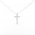 K18WG クロス ダイヤモンド ネックレス 0.20CT