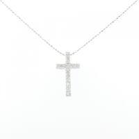 K18WG クロス ダイヤモンド ネックレス 0.20CT