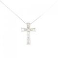 K18WG クロス ダイヤモンド ネックレス 0.75CT