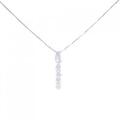 K18WG スリーストーン ダイヤモンド ネックレス 0.50CT
