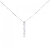 K18WG スリーストーン ダイヤモンド ネックレス 0.50CT