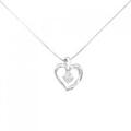 K18WG ハート ダイヤモンド ネックレス 0.20CT