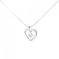 K18WG ハート ダイヤモンド ネックレス 0.20CT