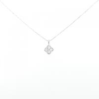 K18WG フラワー ダイヤモンド ネックレス 0.20CT