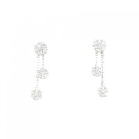 K18WG フラワー ダイヤモンド ピアス 0.52CT