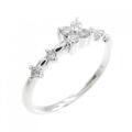K18WG フラワー ダイヤモンド リング 0.13CT