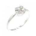 K18WG フラワー ダイヤモンド リング 0.30CT