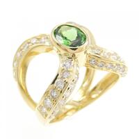 K18YG グリーンガーネット リング