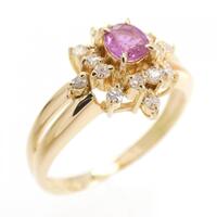 K18YG サファイヤ リング 拡散処理未検査