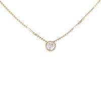 K18YG ソリティア ダイヤモンド ネックレス 0.18CT