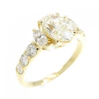K18YG ダイヤモンドリング 1.254CT VLY SI2 オーバルカット