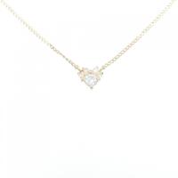 K18YG ハート ダイヤモンド ネックレス 0.14CT