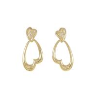 K18YG ハート ダイヤモンド ピアス 0.02CT