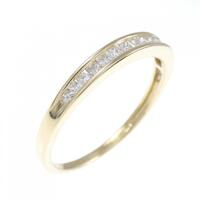 K18YG ハーフエタニティ ダイヤモンド リング 0.25CT