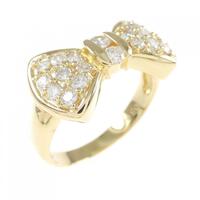 K18YG パヴェ リボン ダイヤモンド リング 0.50CT