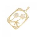 K18YG フラワー ダイヤモンド ペンダント 0.43CT