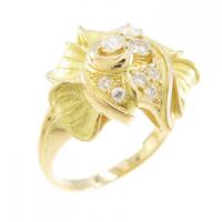 K18YG フラワー ダイヤモンド リング 0.26CT