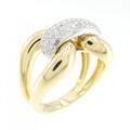 K18YG/K18WG パヴェ ダイヤモンド リング 0.38CT