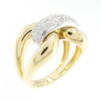 K18YG/K18WG パヴェ ダイヤモンド リング 0.38CT