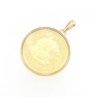 K18YG枠 コイン ペンダント