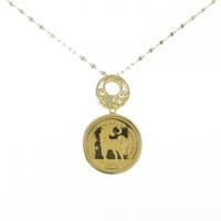 K18YG枠 ダイヤモンド コイン ネックレス 0.01CT