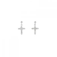 PT クロス ダイヤモンドピアス 0.30CT