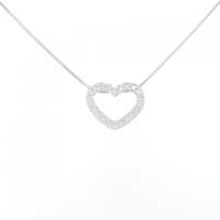 PT ハート ダイヤモンド ネックレス 0.15CT