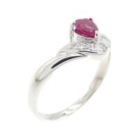 PT ハート ルビー リング 0.37CT